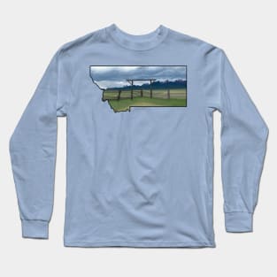 Montana - Mountain Storm Over the Old Corral Long Sleeve T-Shirt